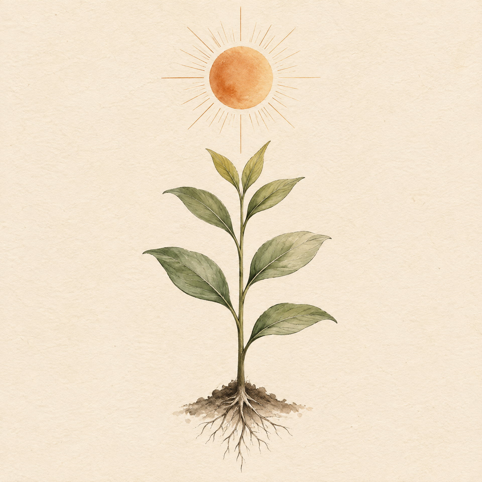 Ausrichten: botanische Illustration des Entwicklungswegs